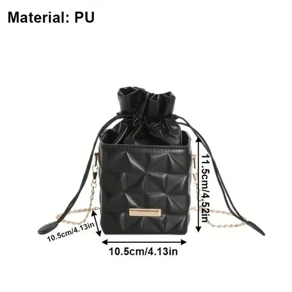 Elegant Mini Diamond Grid Crossbody Pink Bag NWT - Picture 3 of 5